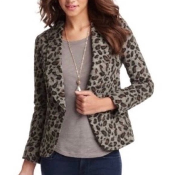 Ann Taylor LOFT Animal Cheetah Print One Button Blazer Jacket-Lined-Size Small - Picture 2 of 11
